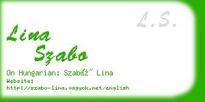 lina szabo business card